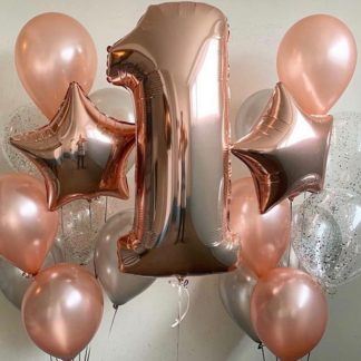 Шарики на день рождения  «Розовое золото»