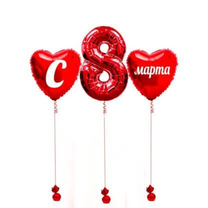 Набор гелиевых шаров С 8 марта