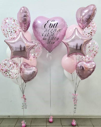 Композиция шаров на выписку Для девочки