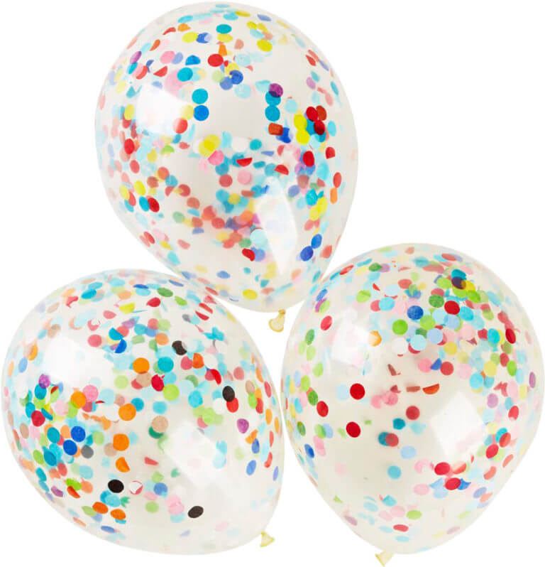 Шар 30 см с разноцветным конфетти Карамелька