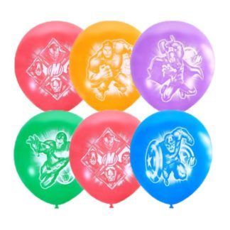 Латексный шар 30 см, Мстители, ассорти, пастель + декоратор