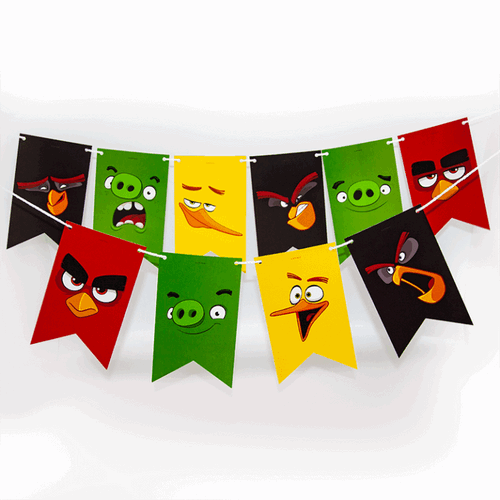 Гирлянда Флажки, Angry birds 180 см