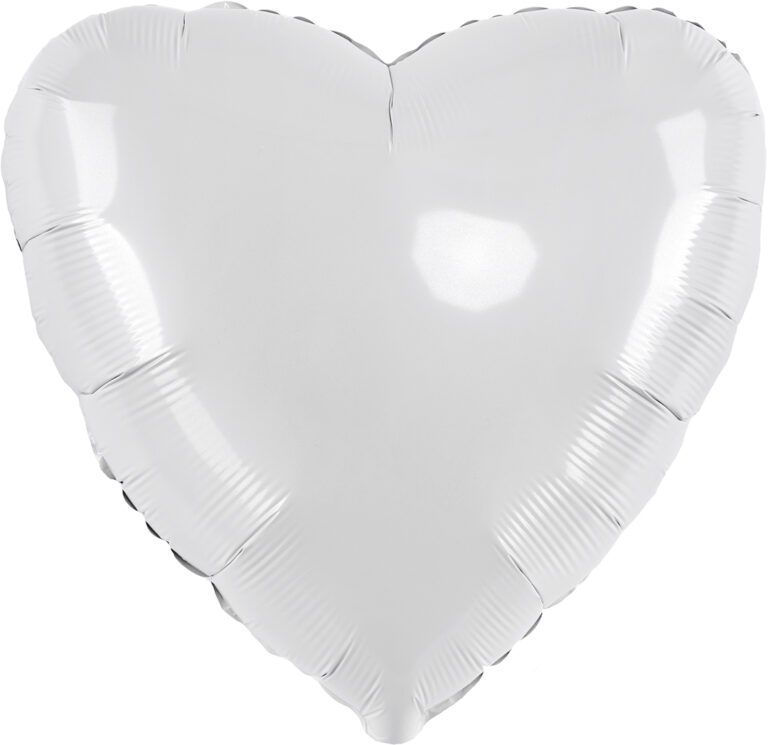 Шар (18''/46 см) Сердце, Белый (Flexmetal)