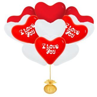 Облако гелиевых шаров «Сердечное безумие»