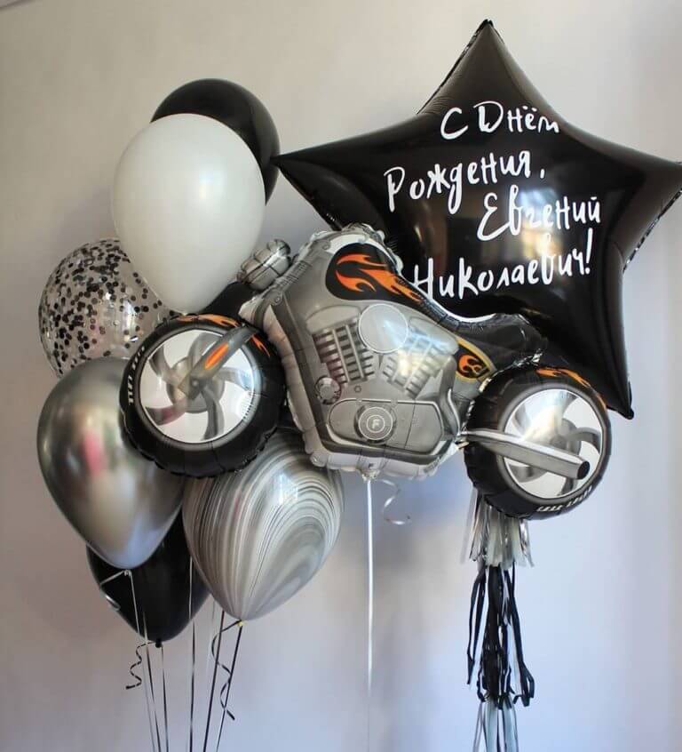 Композиция надувных шаров Мотоцикл