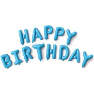 Набор букв Happy Birthday, голубой, 41 см