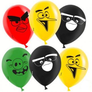 Латексный шар 30 см, Angry birds, ассорти, пастель