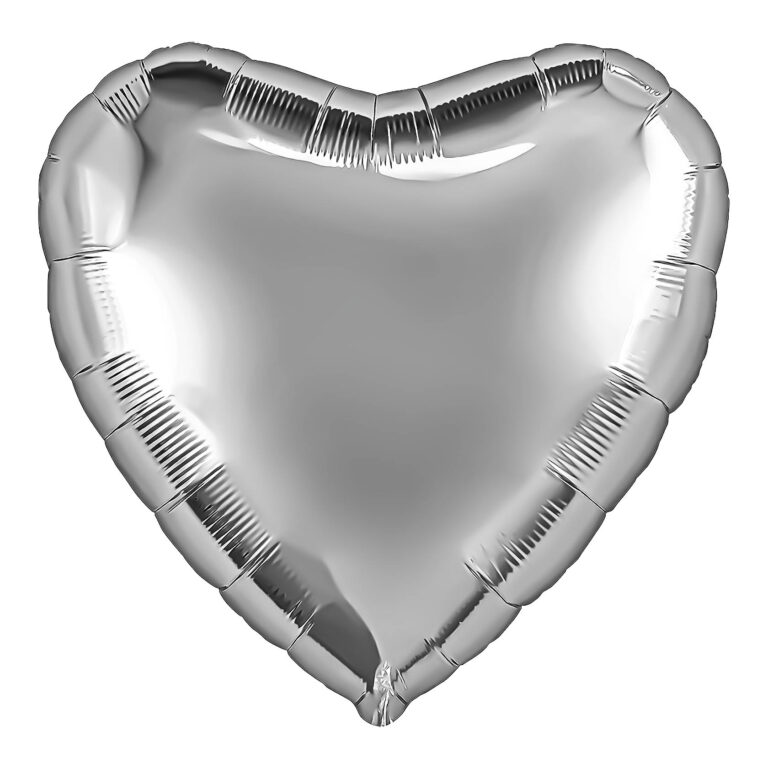 Шар (19''/48 см) Сердце, Серебро (Agura)