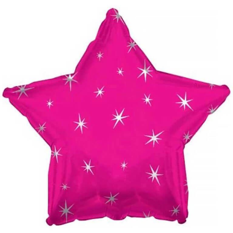 Фольгированная звезда 46 см, Искры, фуше