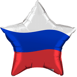 Фольгированная звезда 46 см, Триколор