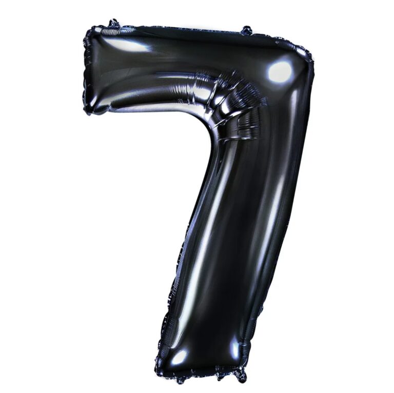 Шар (40''/102 см) Цифра, 7, Черный (Flexmetal)