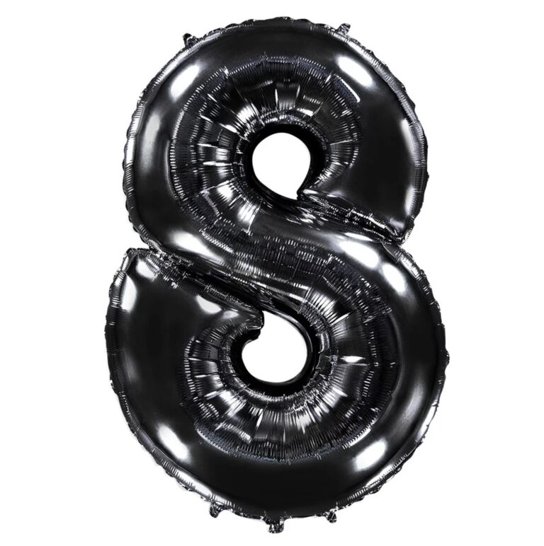 Шар (40''/102 см) Цифра, 8, Черный (Flexmetal)