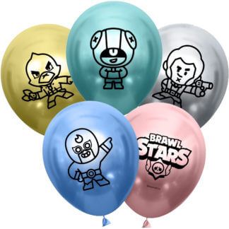 Шар 30 см Brawl Stars, ассорти, хром