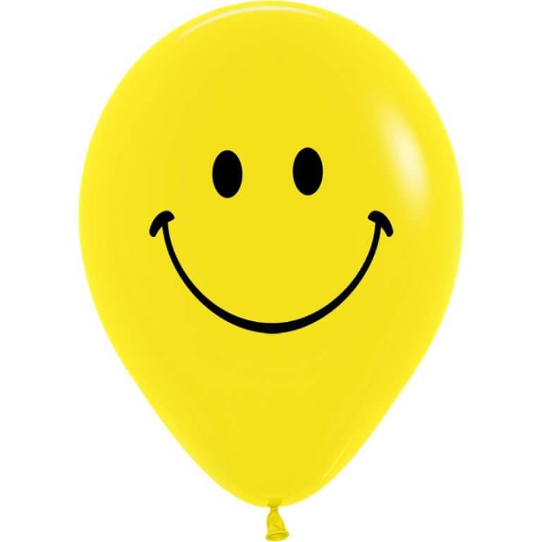 Латексный шар 30 см, Смайл ,пастель