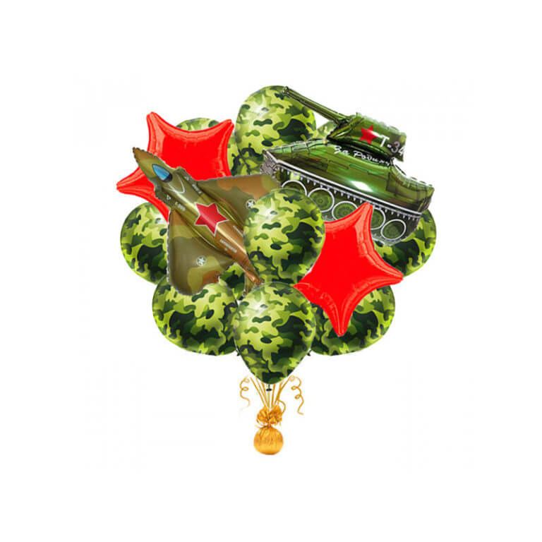 Военная композиция шаров на 23 февраля