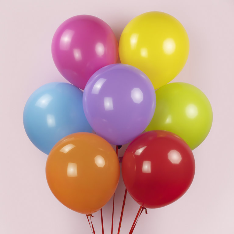 Облако из 15 разноцветных шаров