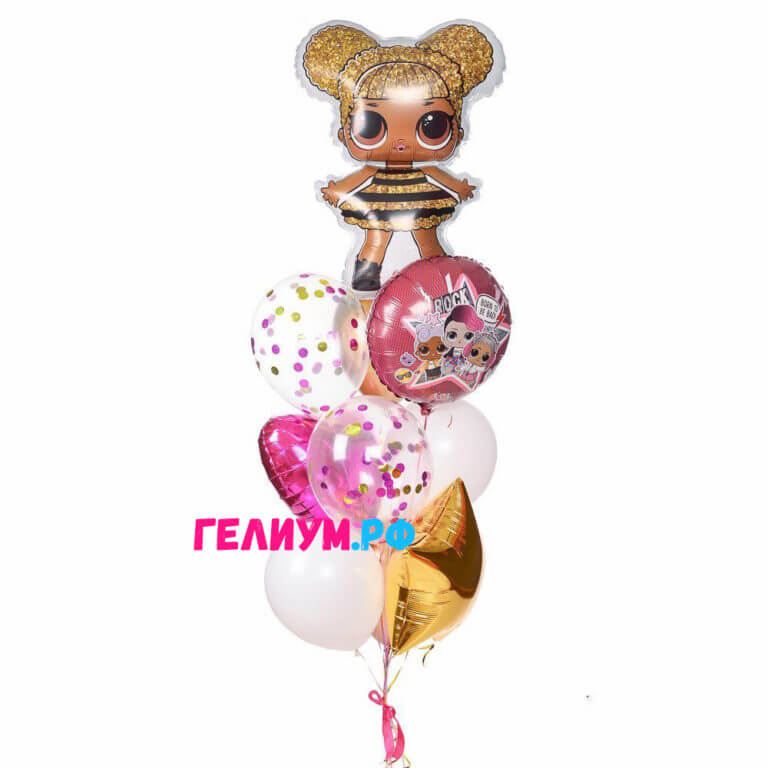 Фонтан шаров с куклой LOL Королева
