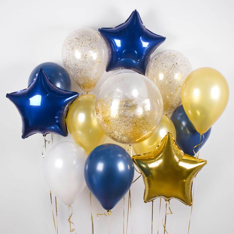 Композиция из воздушных шаров «Синий блеск»