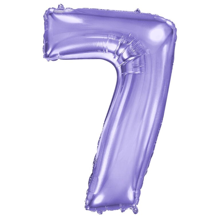 Шар (40''/102 см) Цифра, 7, Сиреневый (Flexmetal)