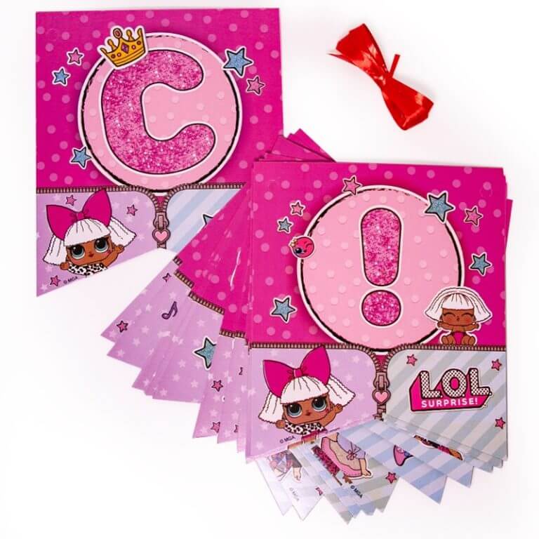 Гирлянда Флажки , Куклы ЛОЛ, 200 см