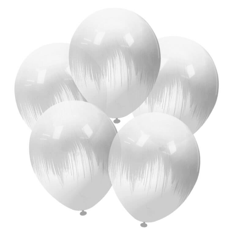 Латесный шар 30 см, браш, белый