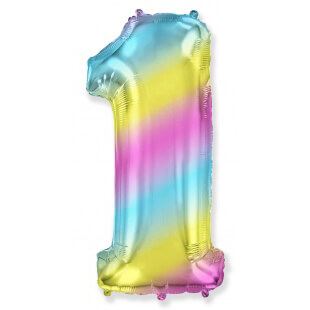Цифра 1 диагональная радуга, 102 см
