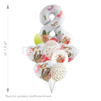 Облако воздушных шаров «8 марта»