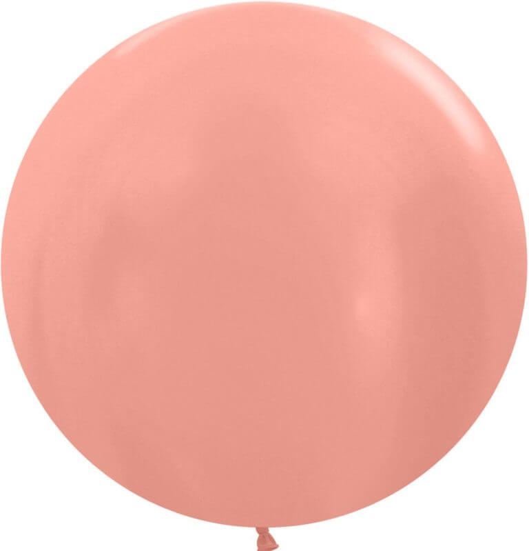 Латексный шар 76 см, розовое золото, металлик