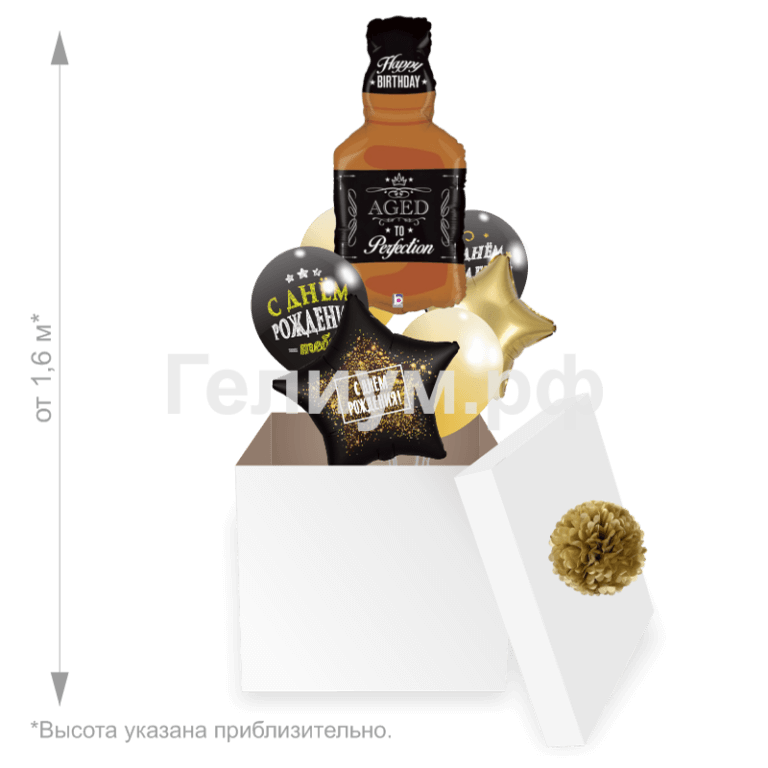 Коробка с шарами День рождения!
