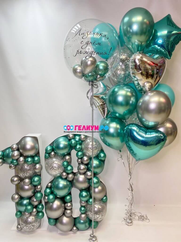 Воздушные шары на день рождения Совершеннолетие
