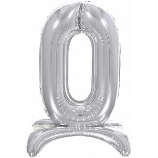 Цифра 0 серебро, на подставке, 81 см