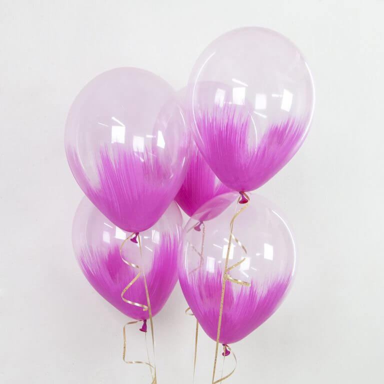 Латесный шар 30 см, браш, розовый, хрусталь