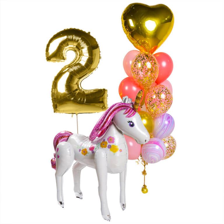 Набор шаров с единорогом для девочки