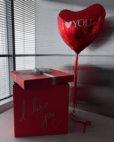 Коробка с шарами Я Тебя люблю!