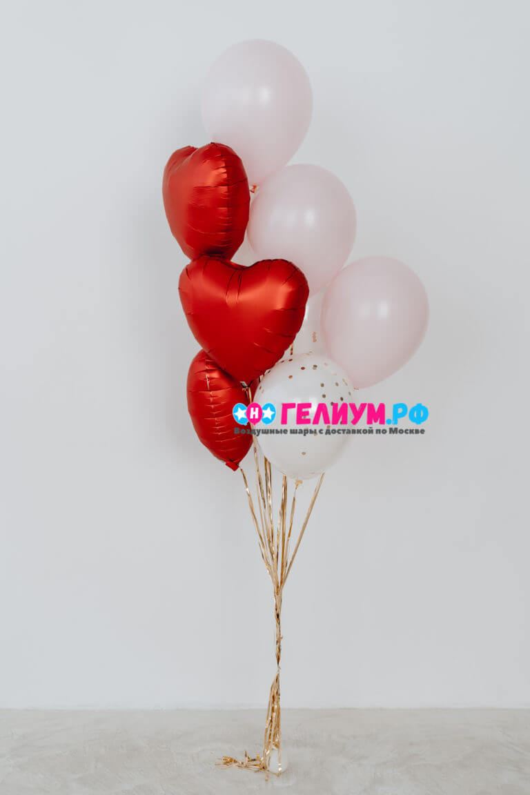 Воздушные шары красные розовые