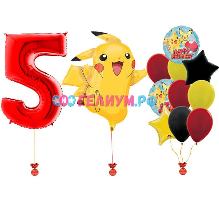 Набор с цифрой и фигурой Пикачу