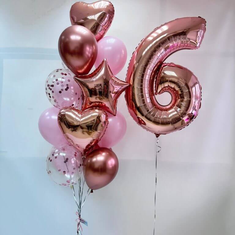 Набор шаров розовое золото и розовый