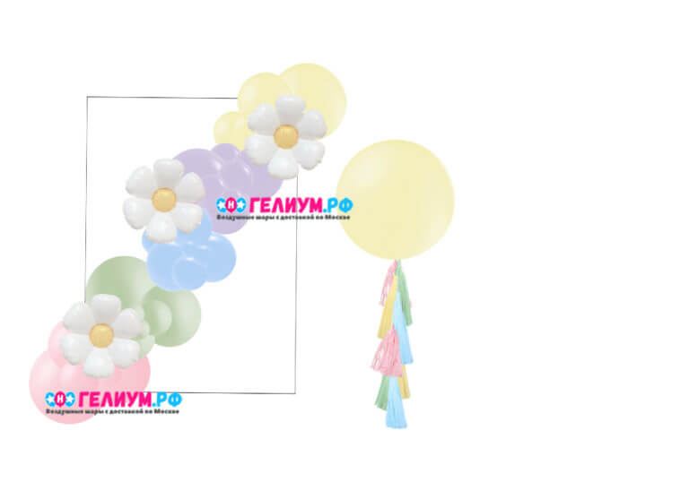 Фотозона из шаров на день рождения Ромашка