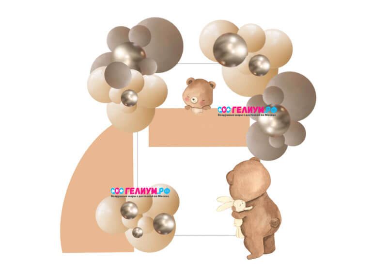 Фотозона из воздушных шаров мишки