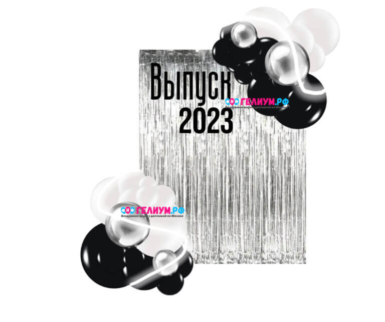 Фотозона из шаров черные,серебро