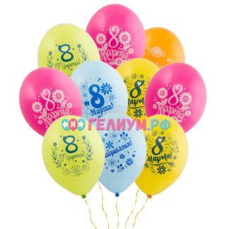 Облако из 15 шаров 8 марта, ассорти