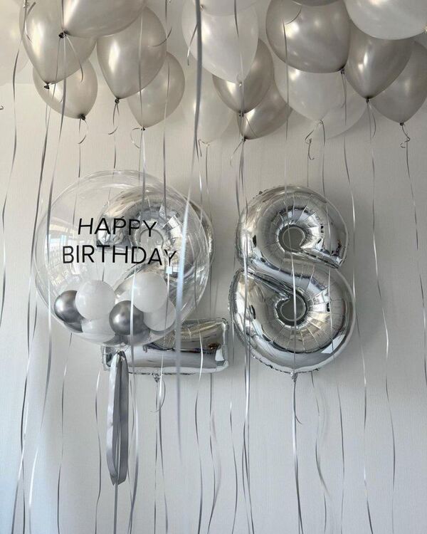 Шары с гелием серебро шар с надписью