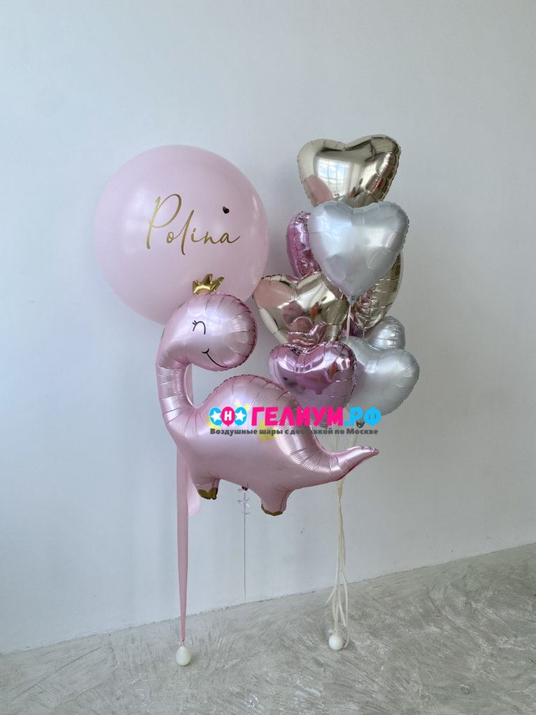 Воздушные шары розовые-белые