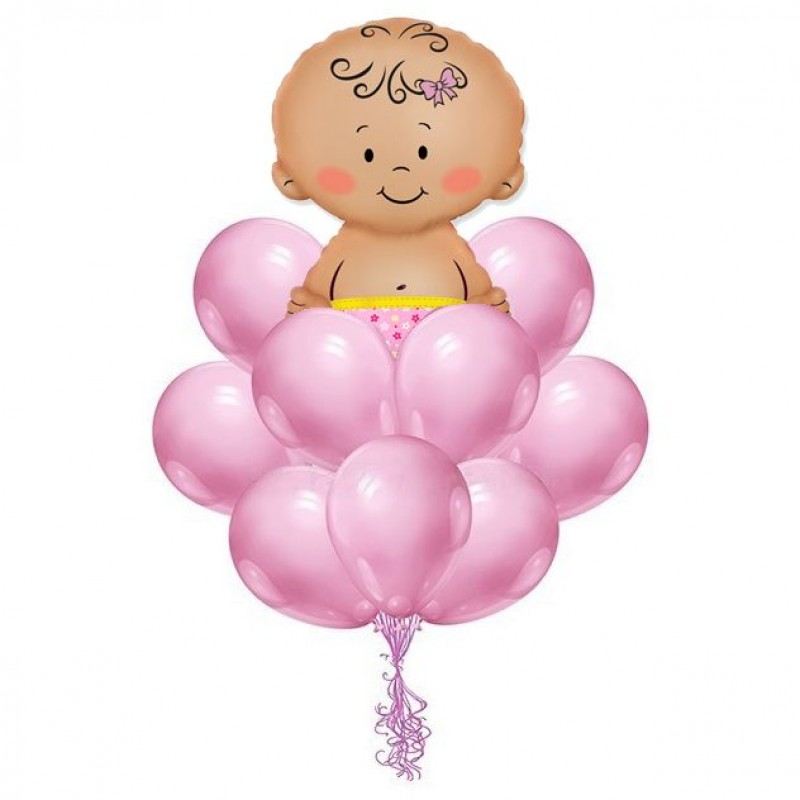 Шары с гелием розовые на выписку