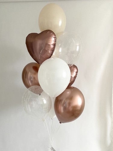 Фонтан из 10 шаров розовое золото