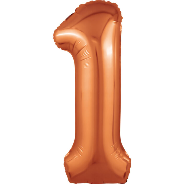 Шар (40''/102 см) Цифра, 1 Slim, Папайя (Agura)