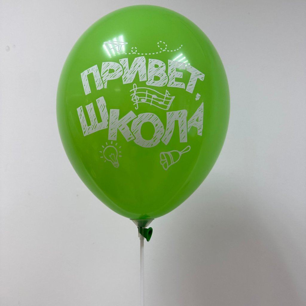 Шар на палочке Привет школа (с воздухом)