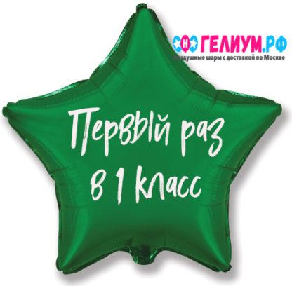 Зелёная звезда с надписью В 1 класс