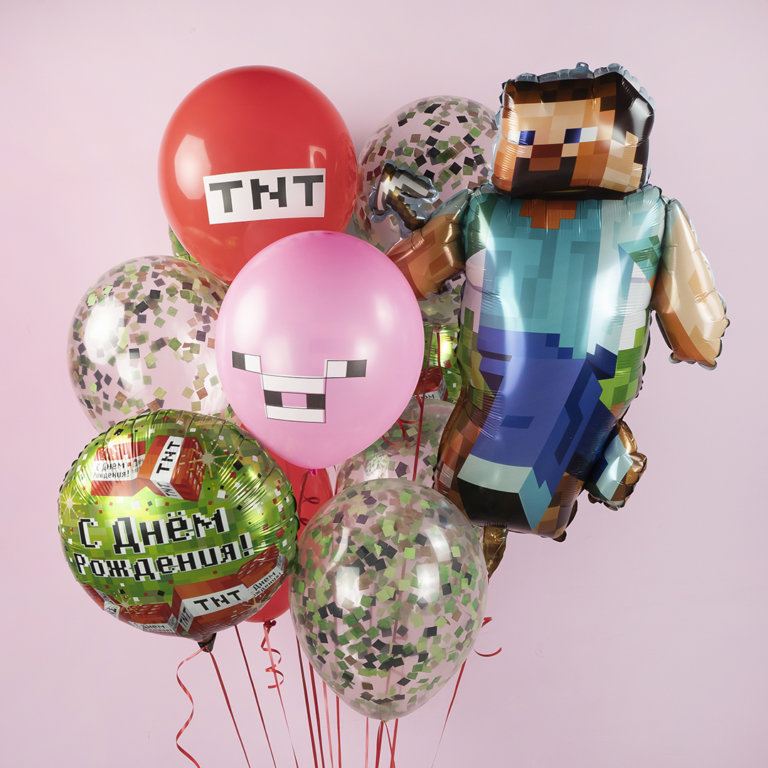Букет воздушных шаров Майнкрафт Minecraft