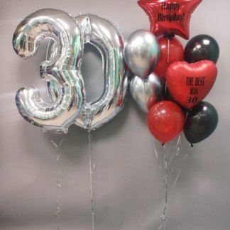 Воздушные шары чёрные,красные